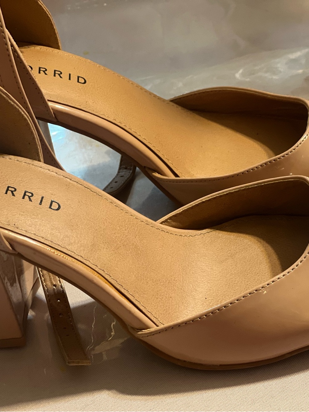 torrid nude tan d'Orsay block heels